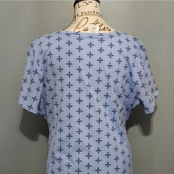 👗Liz Claiborne, midi dress. Light blue with all over print. NWT, Size XXL - Picture 6 of 8